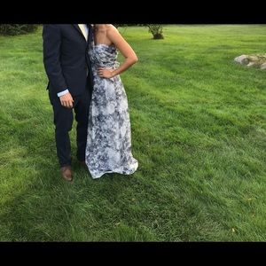 Jenny Yoo Floral Dress WC Blue Multi Luxe Chiffon Prints 1681P - Nyla